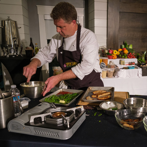 Chef Ben Elliott cooking