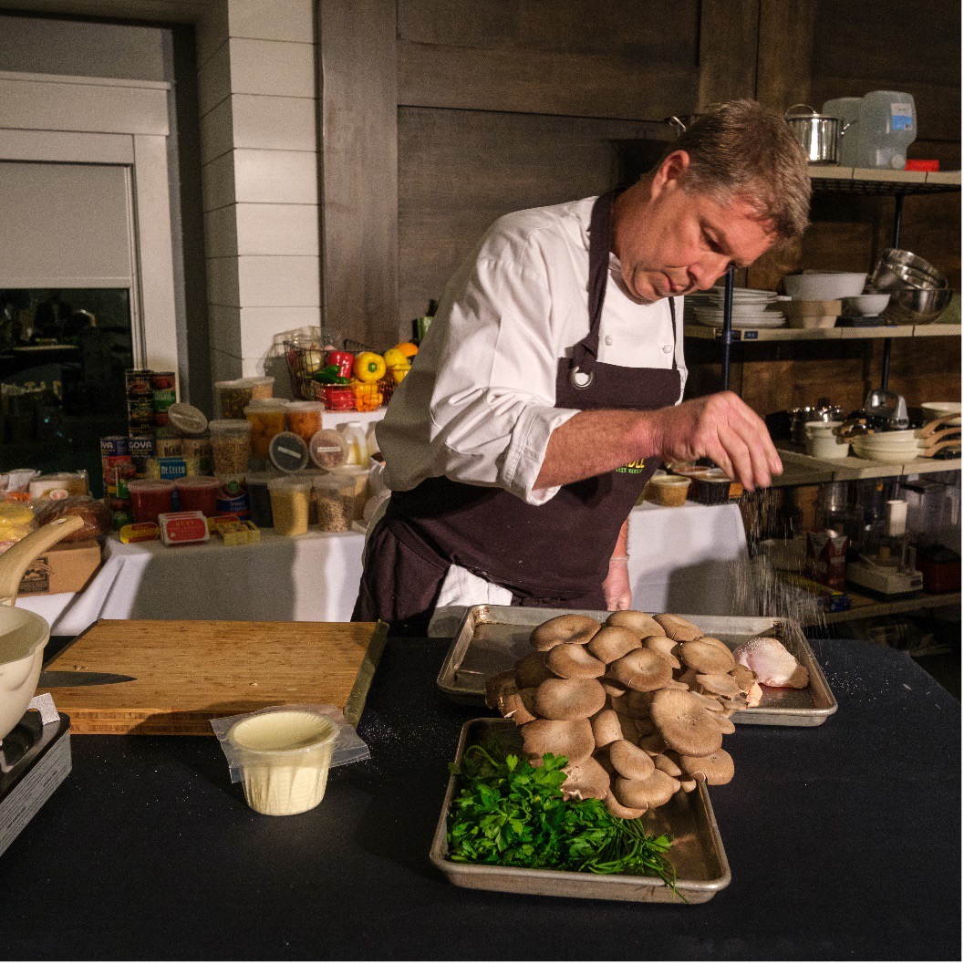 chef seasoning mushrooms