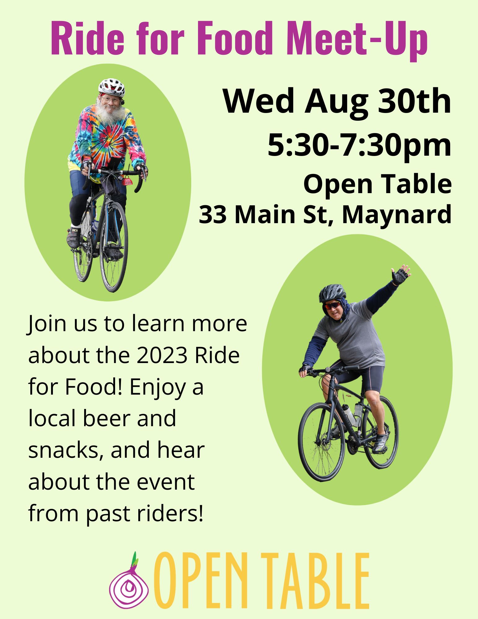 Ride for Food Meet-Up flyer