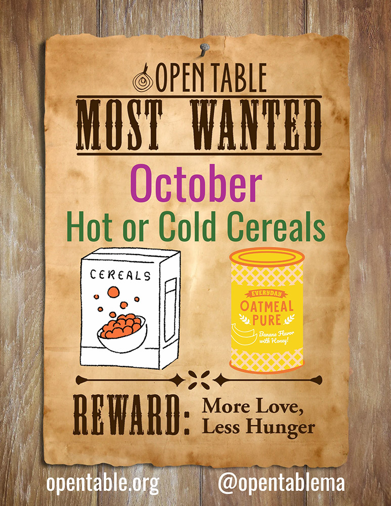 Most Wanted items for October 2023 are hot or cold cereals