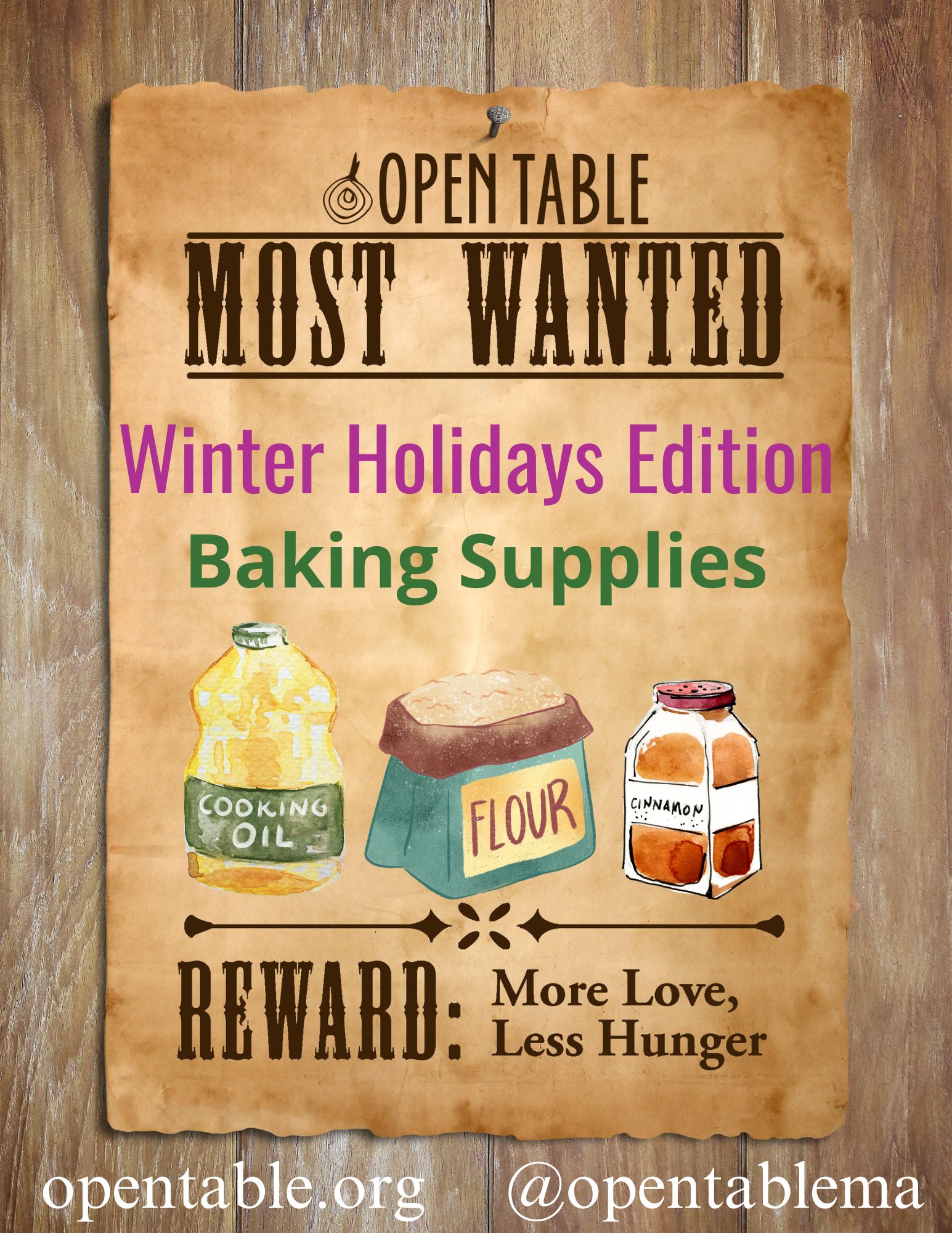 Most wanted in the pantry during hte holidays: Baking Supplies