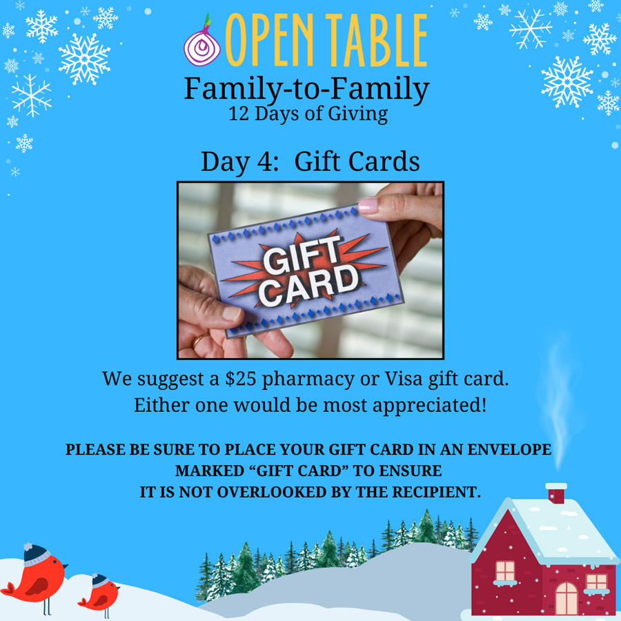 Open Table Family to Family 2023 Day 4: Gift Card