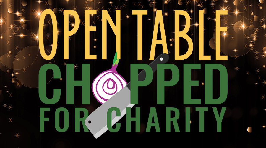 Open Table Chopped for Charity logo on dark background