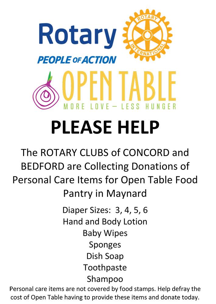 Rotary Clubs personal care drive 2024 flyer