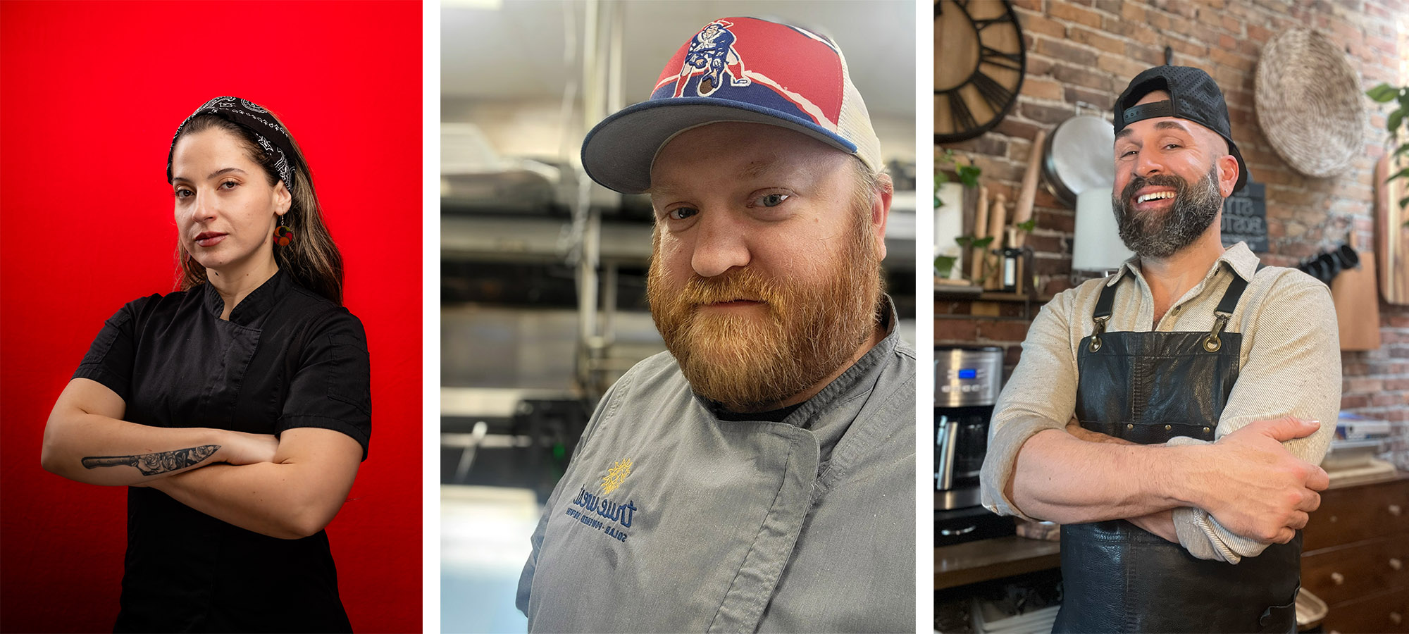 Local chefs (left to right) Viviana Duque, Jonathan Gilman, and Jason Jernigan will compete at the Open Table Chopped for Charity gala