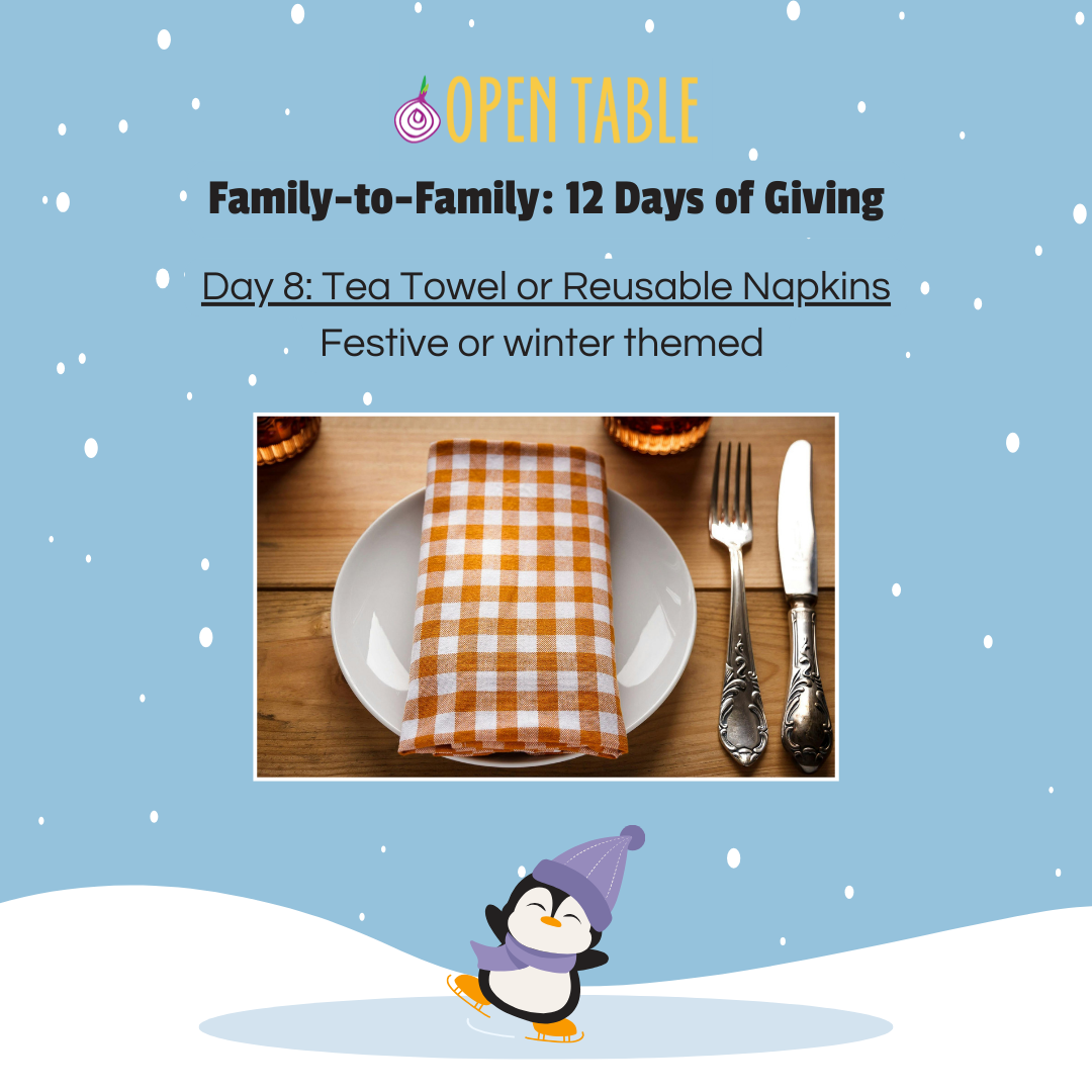 8 Day 8: Tea Towel or Reusable Napkins Festive or winter themed