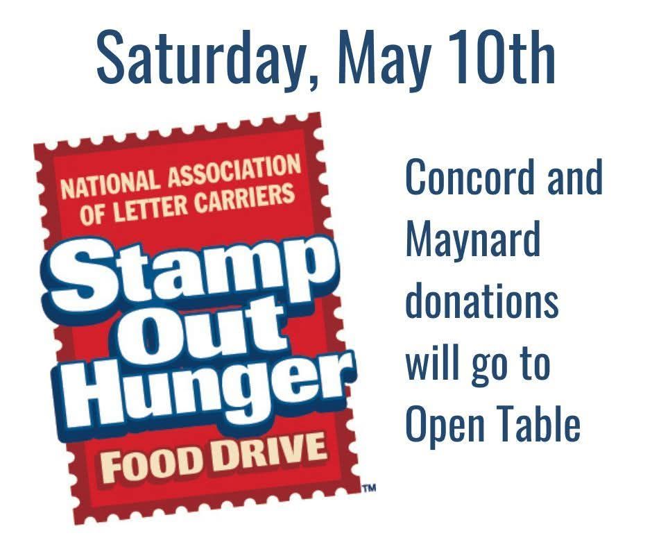 Stamp Out Hunger logo with Saturday May 10th title