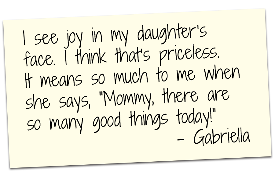 Note from client about joy