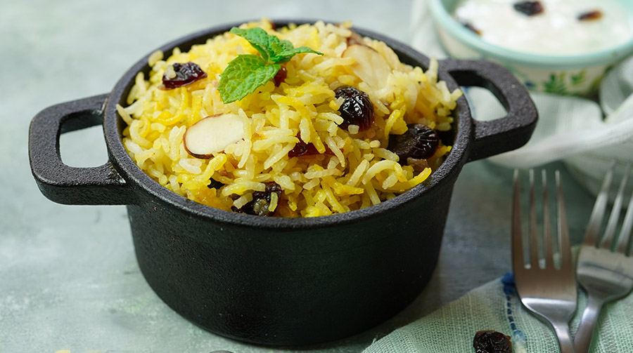 Rice Pilaf with Dried Fruit and Almonds