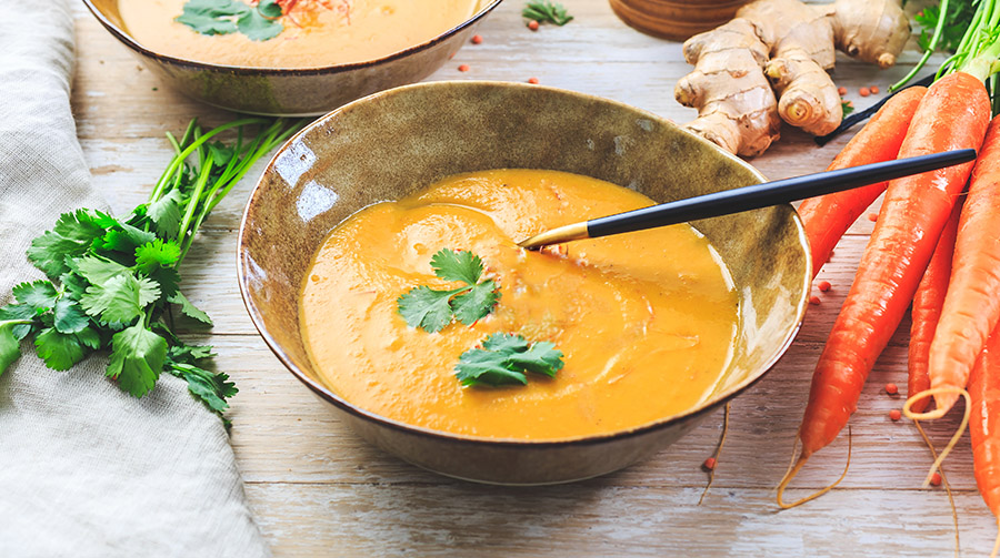 Ginger coconut carrot soup