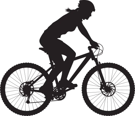Silhouette of cyclist